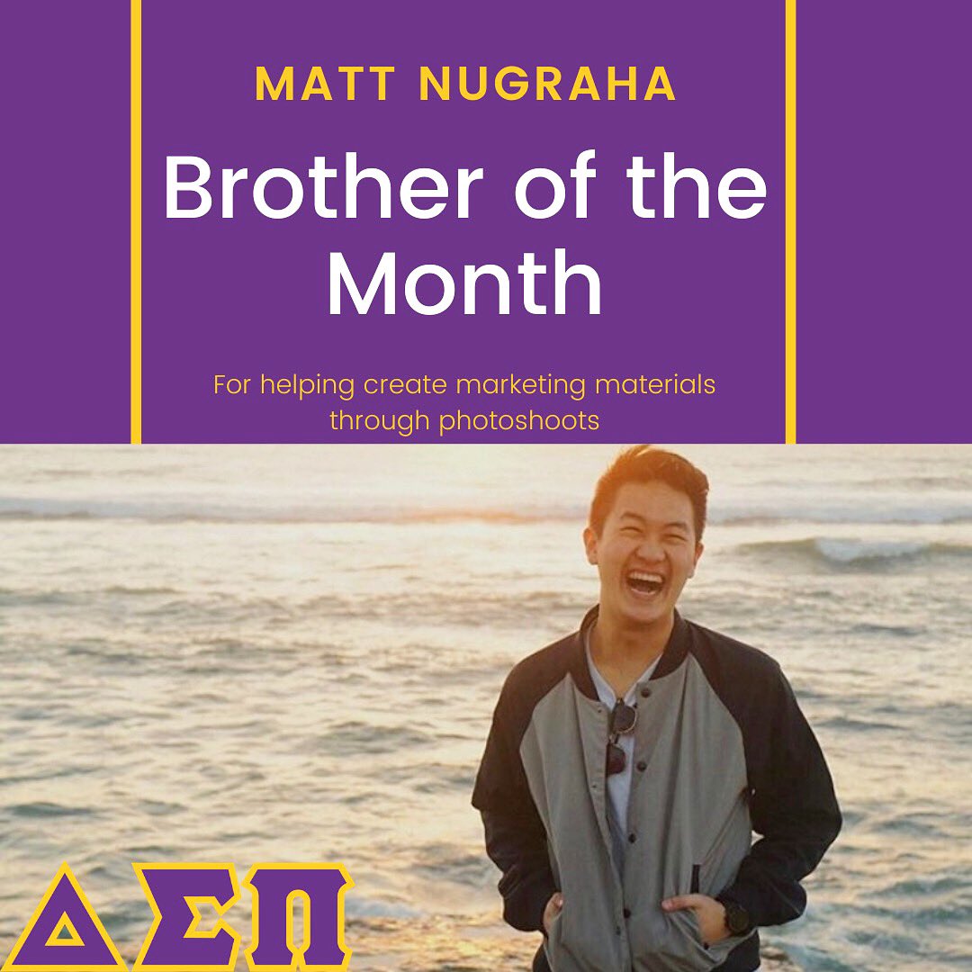 This months brother of the month, Matt Nugraha, has done an amazing job scheduling and executing multiple headshot sessions to update the website.  He also conducted multiple photoshoots resulting in amazing marketing material.