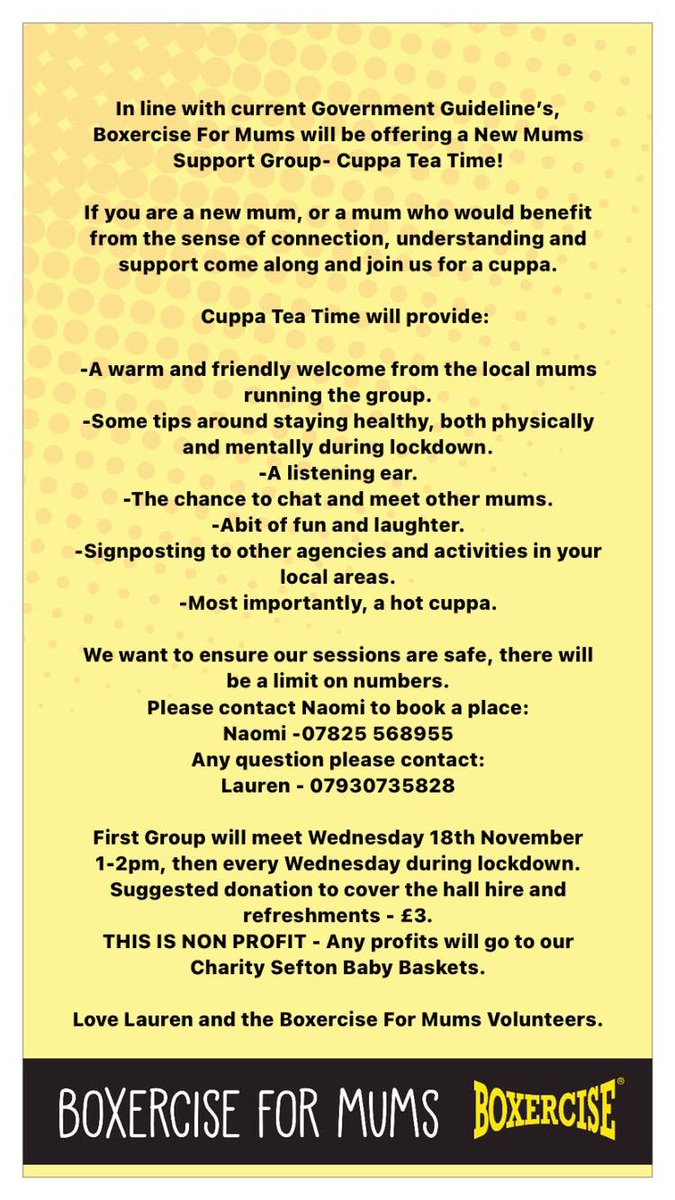 rach_brown1's tweet photo. Iβm one of the volunteers for Cuppa tea time! If youβre a mum in the local area then call to book on and catch up! #mumsnetwork https://t.co/Gsin8qOcAe