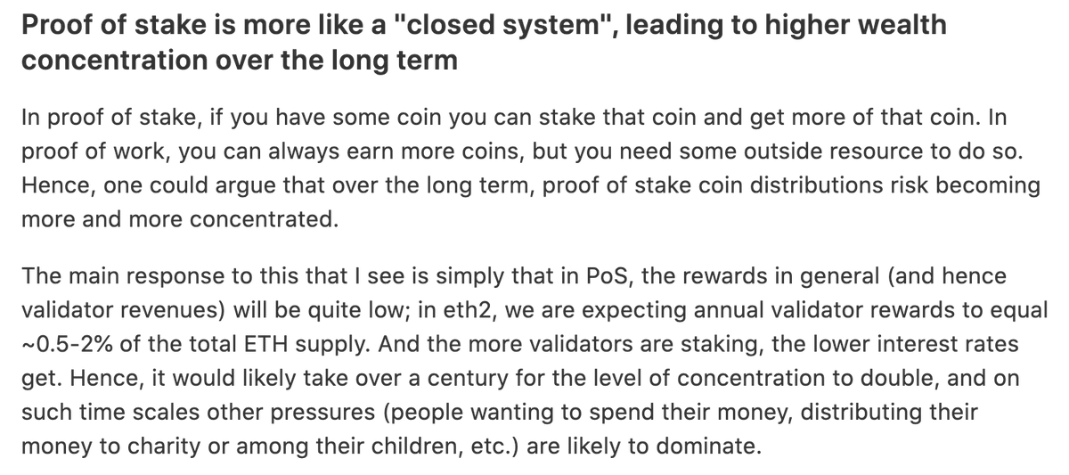 In response to the contention that in PoS, the rich get richer