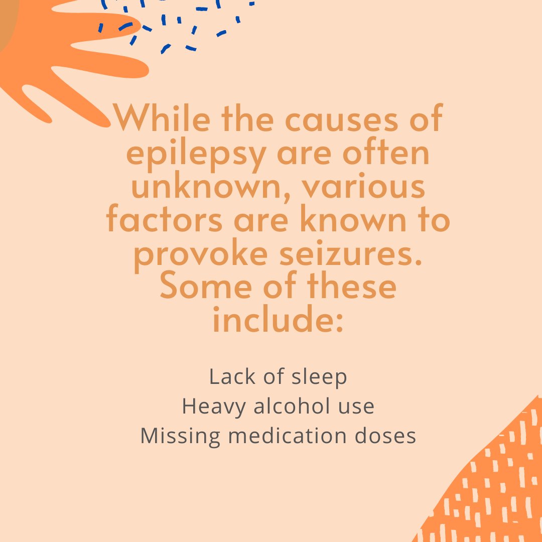 DEARHealthInc's tweet photo. What are some seizure triggers in people living with epilepsy? We will share additional triggers tomorrow. #neam2020 #epilepsyawarenessmonth https://t.co/1NP65DldwQ