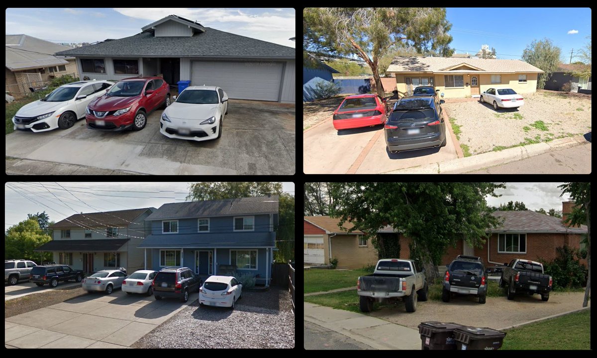 1/5 How many times have you heard someone suggest that multiple cars in the driveway of a single family home is a sign of "not enough required parking"? I think this is usually an indicator of 3 things: