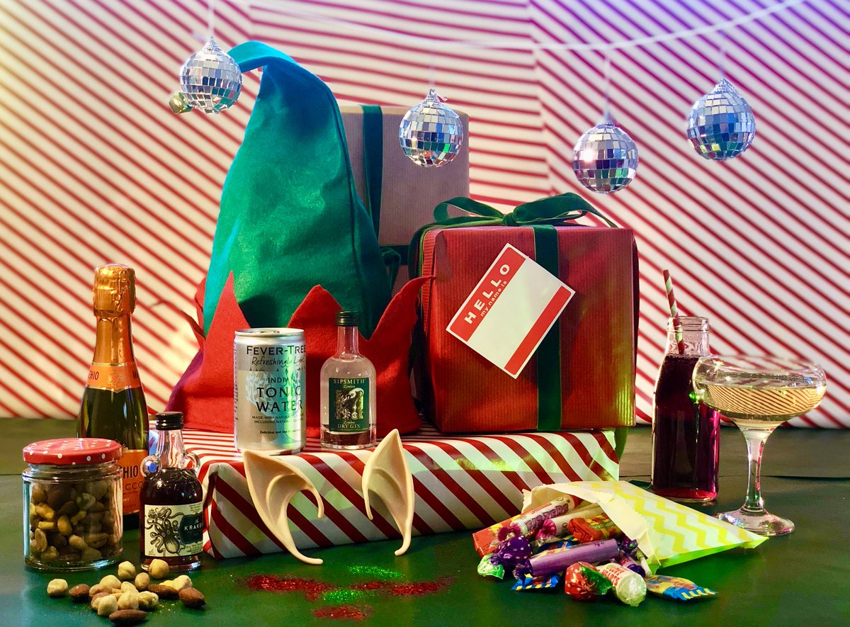 We've got a Christmas gift box for you! Games, gifts, Elf dressing up equipment, snacks and drinks ... get everyone at your work to open their boxes at the same time and have a party together but not actually together!