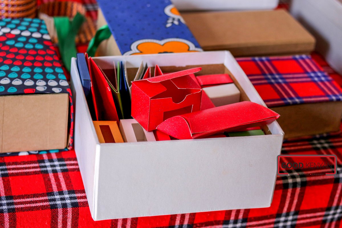 Looking for gift boxes to use during the upcoming festive season?
Look no further, you can support our students' work by purchasing any of these products made from recycled materials.
Reach out to us on our DM.
#GoodKenyan 
#YouthEmpowerment
#recycledmaterials
#packingproducts