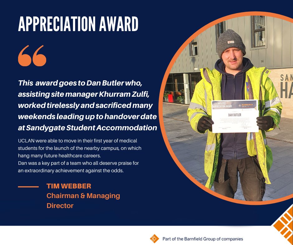 Well done to Dan Butler on winning this month's Staff Appreciation Award!  Dan received a £100 voucher for his efforts 🎁 
To prove what a great guy Dan is, he also sent in a big box of chocs to head office to say thank you for his award! 😍 #staffappreciation #loveconstruction