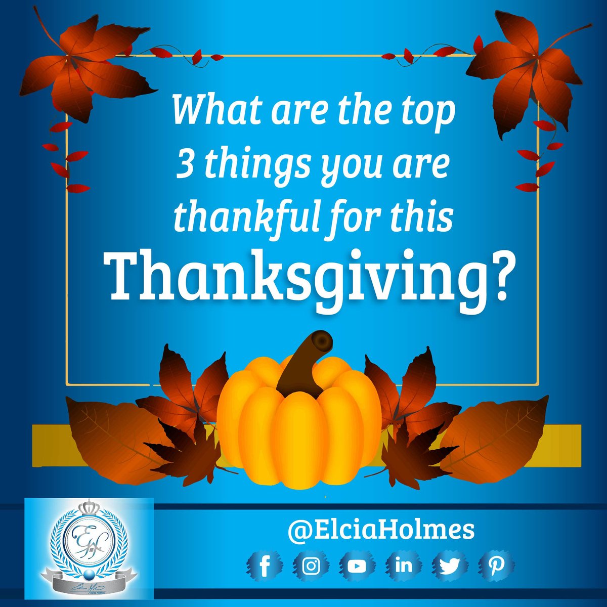 ElciaHolmes's tweet photo. What are the top 3 things you are thankful for this Thanksgiving?

I am beyond blessed &amp; don’t have the right to complain. 

#Thanksgiving #HappyThanksgiving #Thankful #Gratitude #grateful #blessed #blessedandhighlyfavored #givethanks #appreciation #giveback  #thankyouGod https://t.co/nvcO1vwlZJ