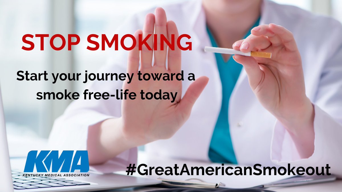 KYMedAssoc's tweet photo. November 19 is the #GreatAmericanSmokeout, a great day to #Commit2Quit smoking. Quitting isn’t easy but your doctor can help. https://t.co/APOnm2WFXa https://t.co/PFkEcFOEMD