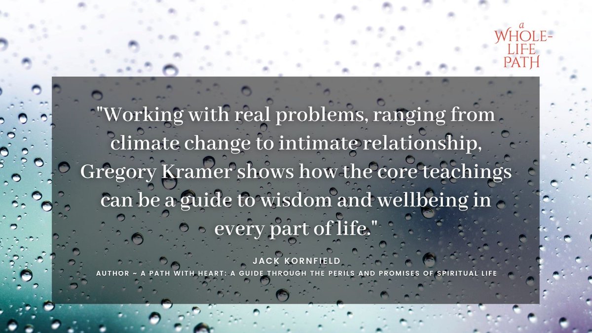 Thank you <a href="/JackKornfield/">Jack Kornfield</a> for your kind words.
#wholelifepath #dhamma