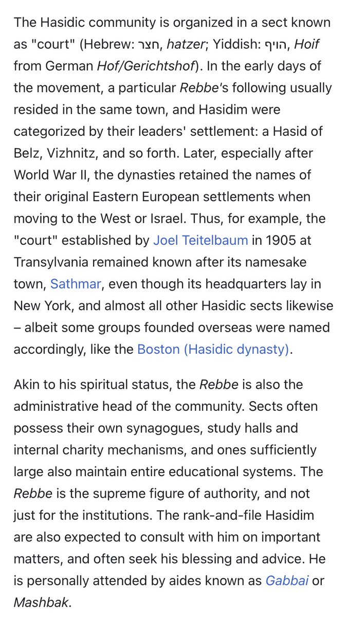 But they are still expected to be very wise. The authority seems to extend broadly across the whole community, although obviously a very strong sense of religious law governs them too. There is a whole set of parallel institutions including charities enabling their lifestyles.