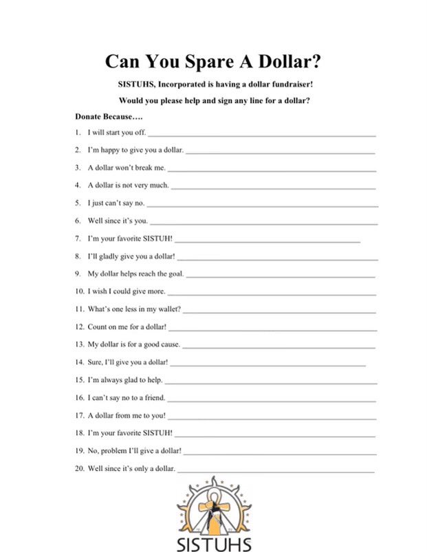 Can you spare a dollar?💵 Support The FAMU Chapter of SISTUHS, Inc. as we raise money for Relay for Life. Contact a SISTUH to donate. We appreciate any and all contributions!💜