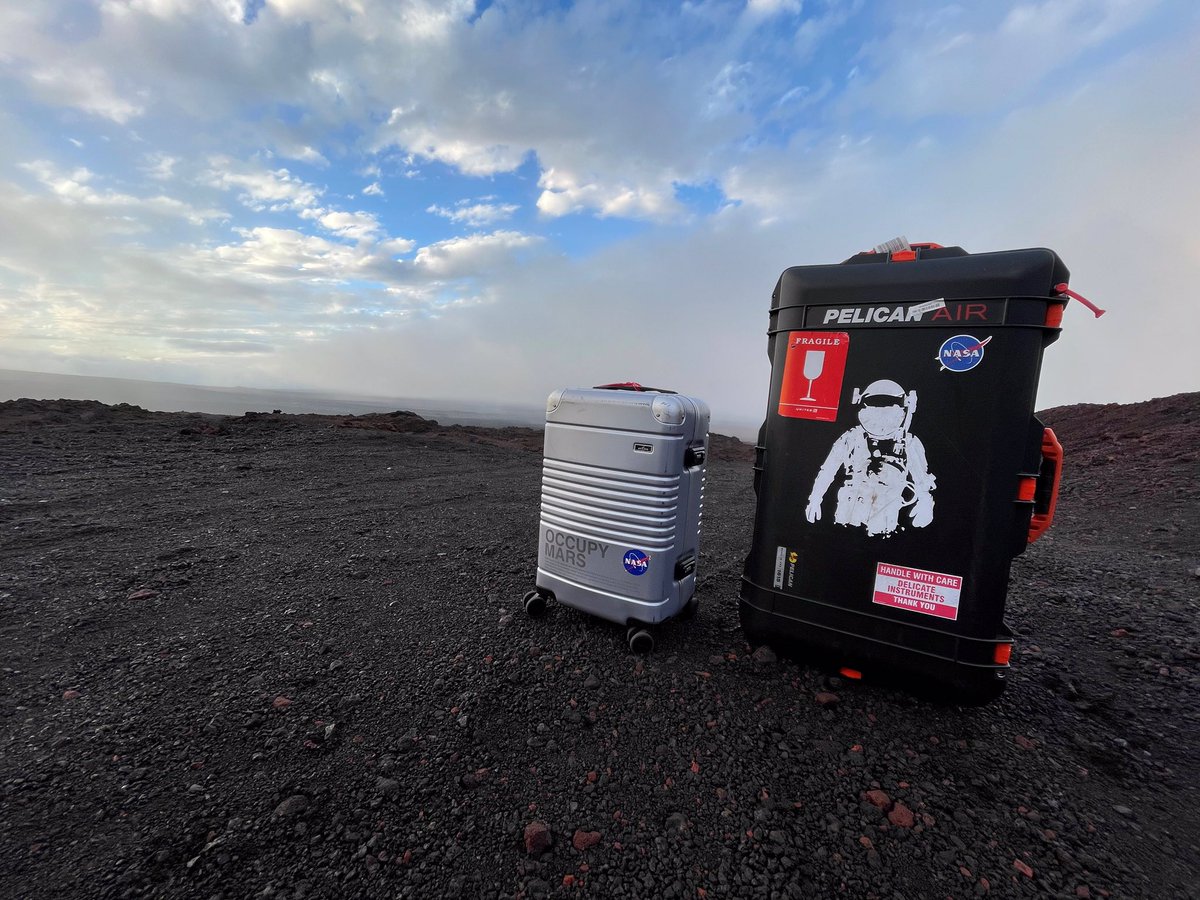 HI_SEAS's tweet photo. Mission Control, we have lift off! It was a bumpy launch to the Moon for Selene II! The crew met at the launchpad while Commander Michaela helped dock our shuttle to the Habitat. After hours of astronaut quarantine, we all arrived healthy and in good spirits! #hiseas #seleneII https://t.co/fqMsT6tk94