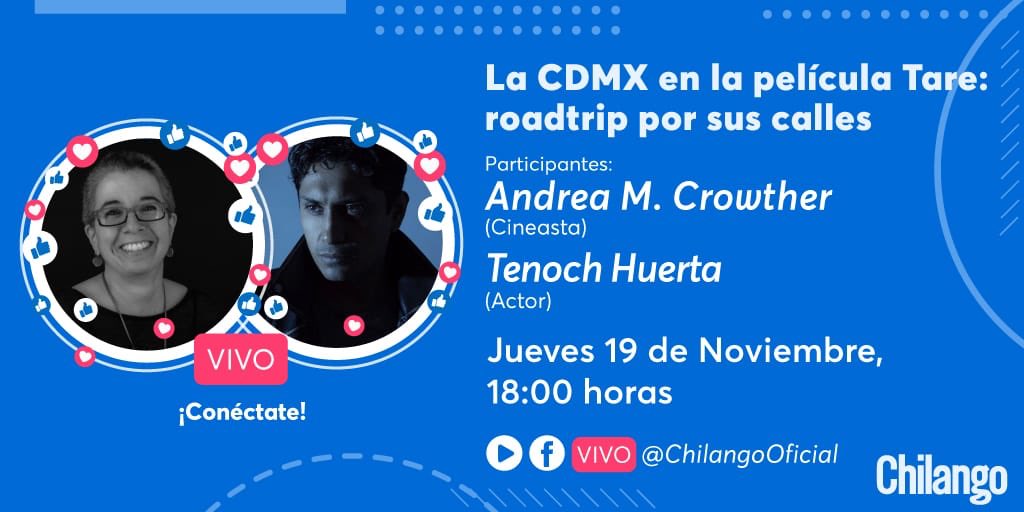¡Nos vemos esta tarde! <a href="/andreamcrowther/">Andrea Martinez Crowther</a> <a href="/TenochHuerta/">Tenoch Huerta Mejía</a> <a href="/ChilangoCom/">Chilango</a>