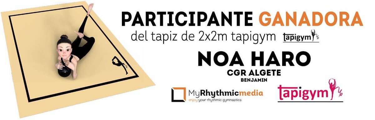 MyRhythmic's tweet photo. Felicidades a la participante NOA HARO, ganadora del fantástico tapiz de 2x2m que sorteó Tapigym en colaboración con Myrhythmic en el Torneo Rítmica Elegance durante los días 14 y 15 de noviembre de 2020.
Gracias a tapigym por este gran regalo!! #MyRhythmic https://t.co/miTOgELSYa