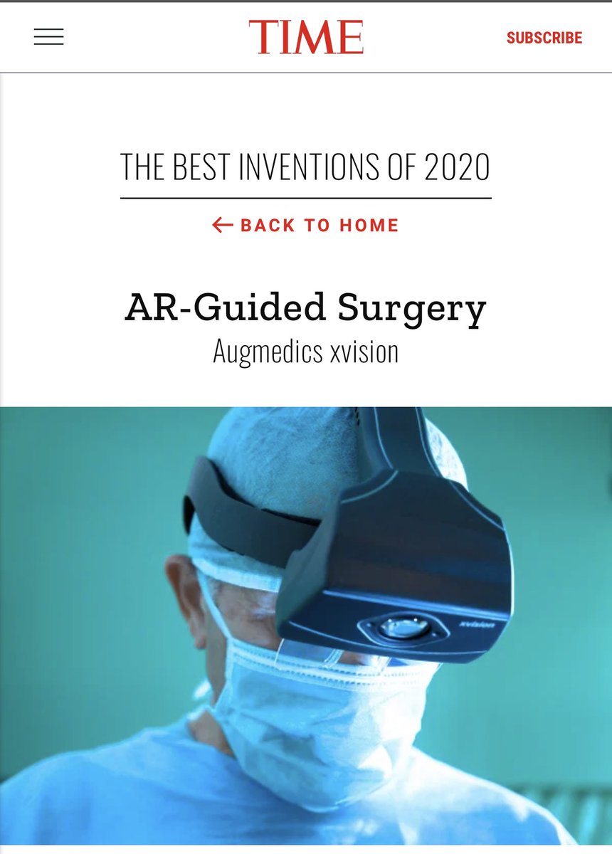 AR navigation will revolutionize cranial and spinal navigation. @WashUNeurosurg digital surgical innovations lab in collaboration with @augmedics is leading the charge!
@TIME #TIMEBestInventions #AugmentedReality #spine #Neurosurgery