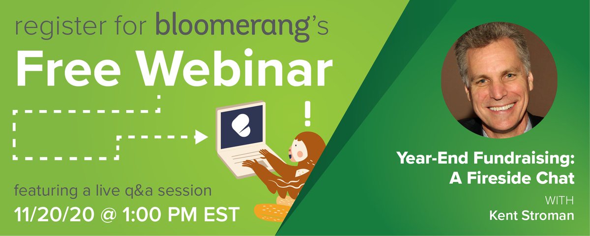 bloomerangTech's tweet photo. Join us tomorrow for a free webinar w/ @KentStroman on shaping your calendar year-end fundraising ask: https://t.co/EPVVrfReYy https://t.co/lVbMQmLf32