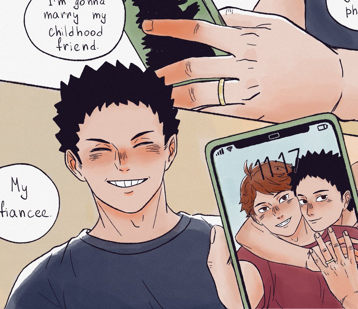 I'm gonna marry my childhood friend 
Story: @oikawashoyou 
#iwaoi https://t.co/EMQ7jIqCBG 