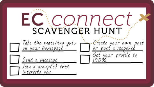 EarlhamAlumni's tweet photo. To get you started in EC Connect, Earlham's social community for alumni, faculty & students, we've created this fun scavenger hunt! Send a message to Director of Alumni Engagement Alyssa Tegeler on #ECConnect when you've completed the list to be entered into a prize drawing! https://t.co/5Vahh3Jx03