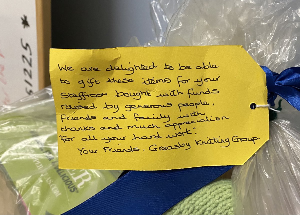 Thank you to Greasby Knitting Group for our lovely gift, and our Matron for thinking of us 😘