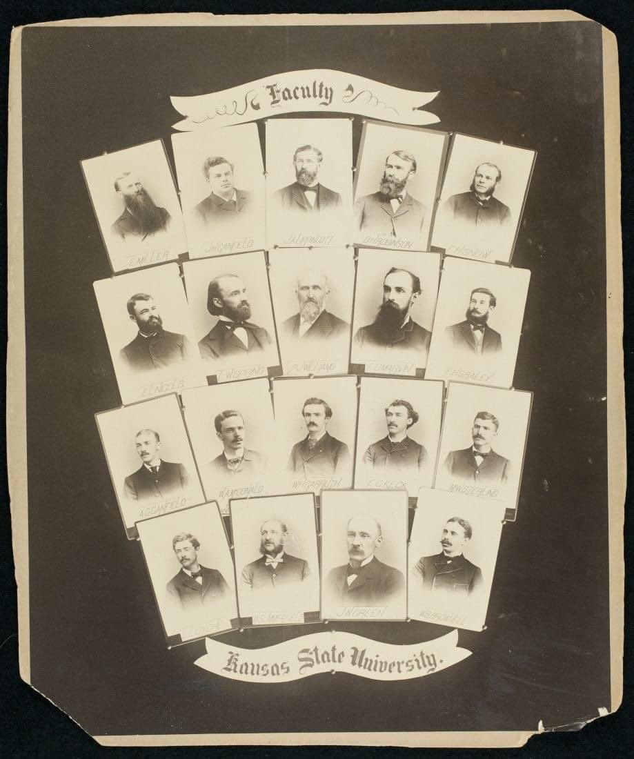kulibraries's tweet photo. #KUtbt: No-Shave November? No problem! Check out @UnivOfKansas faculty members sporting an IMPRESSIVE variety of beards & mustaches in 1885.
.
Did you know No-Shave November & Movember were created to raise awareness about men's health issues? More ➡️ https://t.co/QsNH3zQqbK https://t.co/VBGQhpXtks