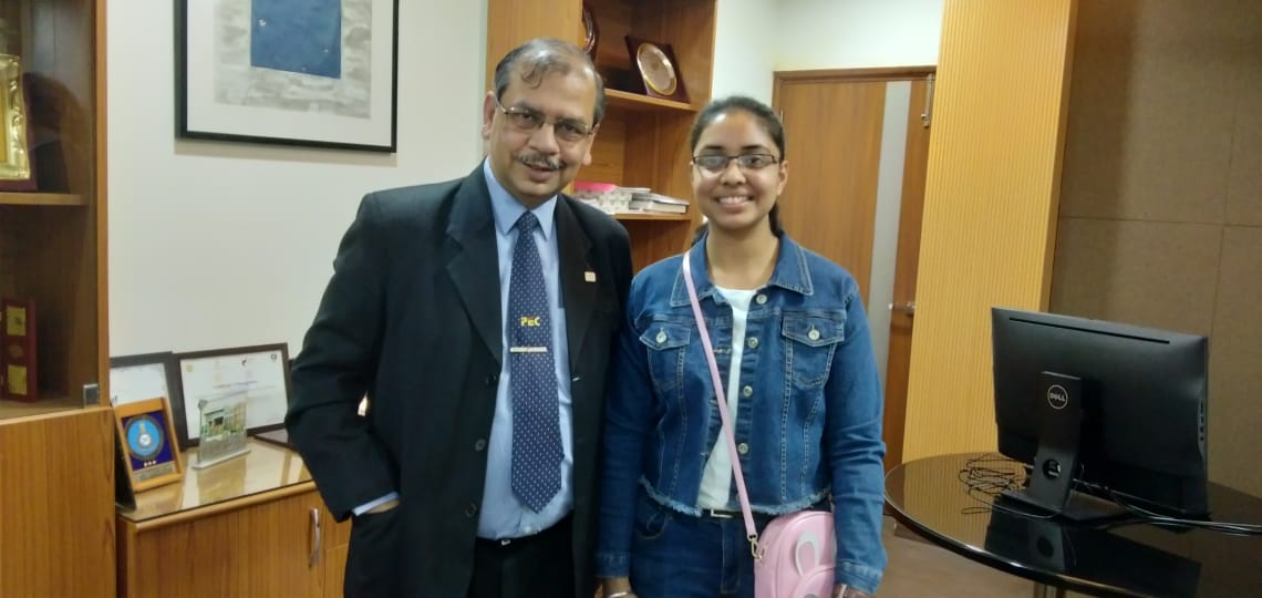 DheerajSanghi's tweet image. Coffee with Director. Mahima graduated with BTech in Civil Engineering from @_PECChandigarh this year. Joining Indian Army as Technical Officer. We exchanged stories of our respective SSB experiences. PEC wishes her a great career ahead. 
#missingstudents
#pecalumni