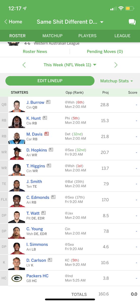 Jono_Neves's tweet photo. @NFLFantasy I have Calvin Ridley on the bench, do I bring him in for Tee? Or maybe drop an RB and flex him? https://t.co/67mfJkEbZ6