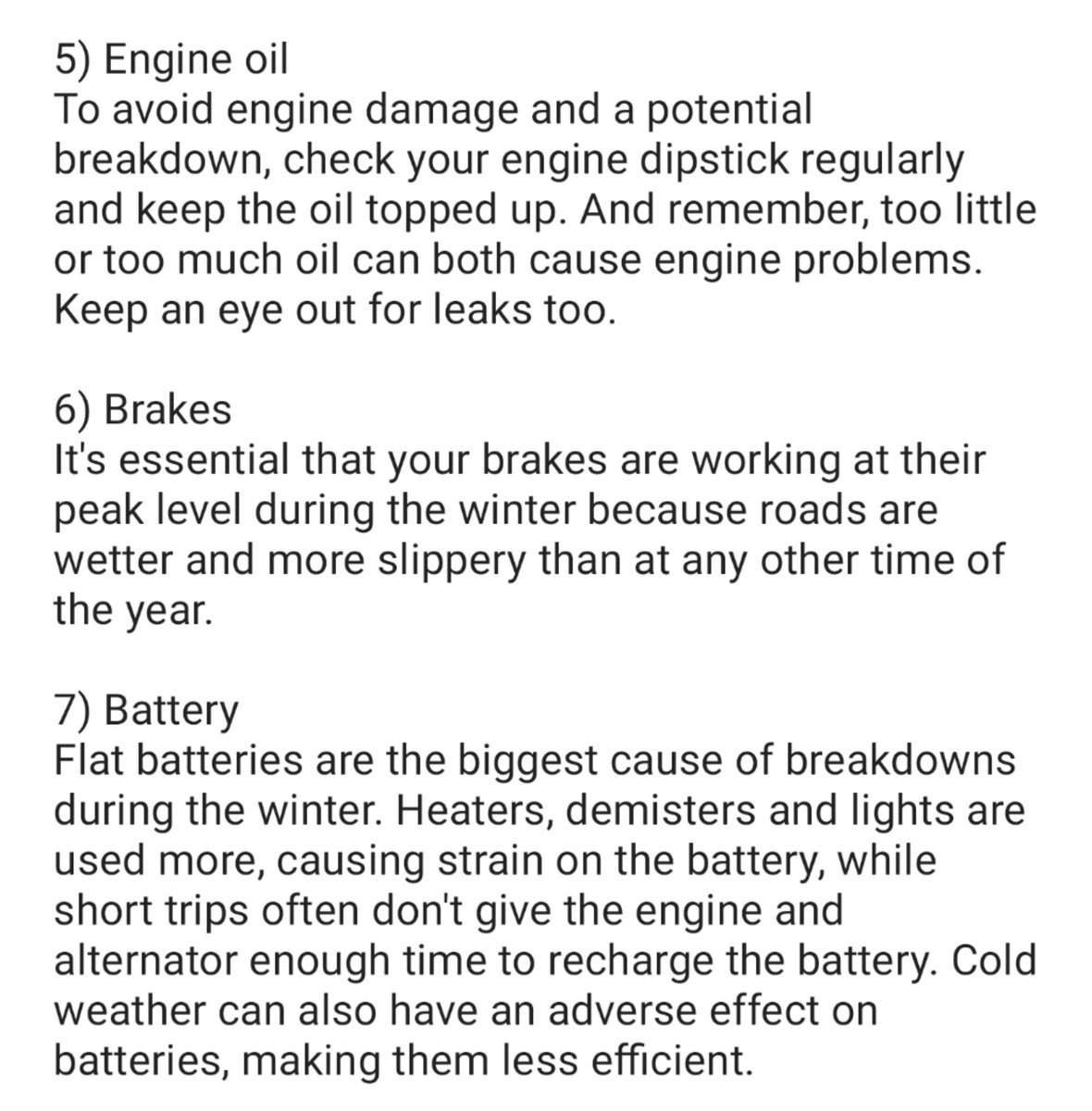 Ensuring your car is safe to drive and in tip-top condition is never more essential than during the winter.
The good news is that you can carry out most basic car maintenance checks yourself.

#Brake #RoadSafetyWeek #SeatbeltsSaveLives  #RoadSafetyWeek2020
#wintersafteycheck