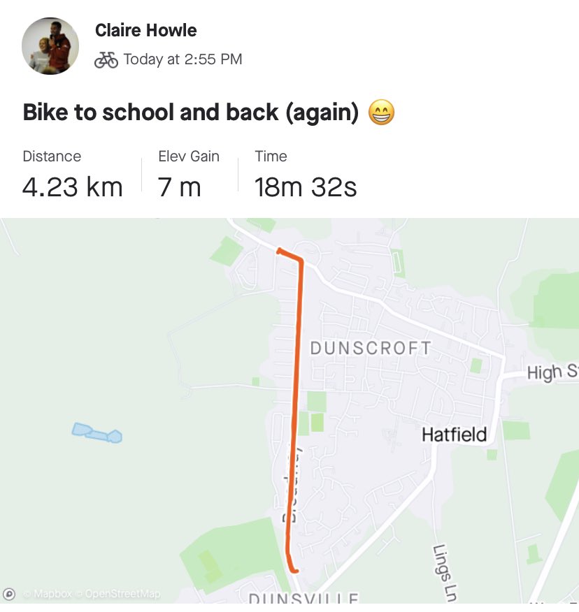 ClaireHowle's tweet photo. Wow what a day. 36.29km (22.54m) longest ride so far. Got to say legs are aching now. #fitrovers #fitroverlution #fitness #lockdowncycle @ClubDFoundation #homegoals #newbike #cycling https://t.co/scbaOsefqb