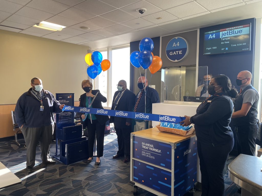 Kelly84Clark's tweet photo. Celebrated the launch of @JetBlue RIC-TPA flight 1593 this morning with @Flack4RIC.  We are very excited in RIC to be adding TPA to our route map.✈️ https://t.co/bfu0YNXG7M
