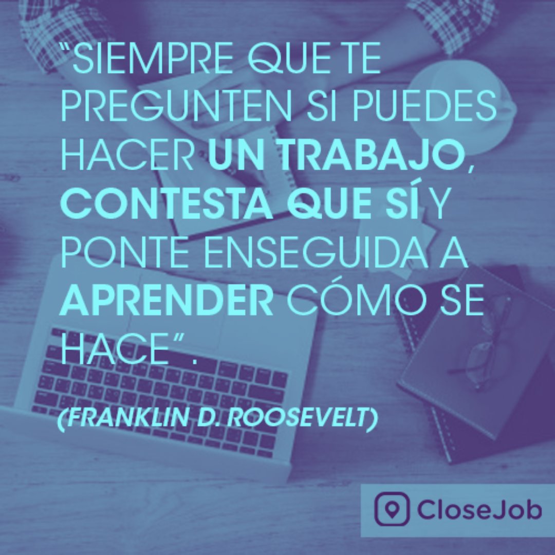 Jobtual's tweet image. Si te piden algo que no sabes hacer, puede ser una buena oportunidad para aprenderlo .

#Motivación #hhrr #recursoshumanos #hr #covid19 #closejob #getajob #teamwork #worksmart #workhard #hustle #WFH #covid19 #pandemia #rrhh #trabajo #hr #recruiters
#visualjobmarketing #contactles
