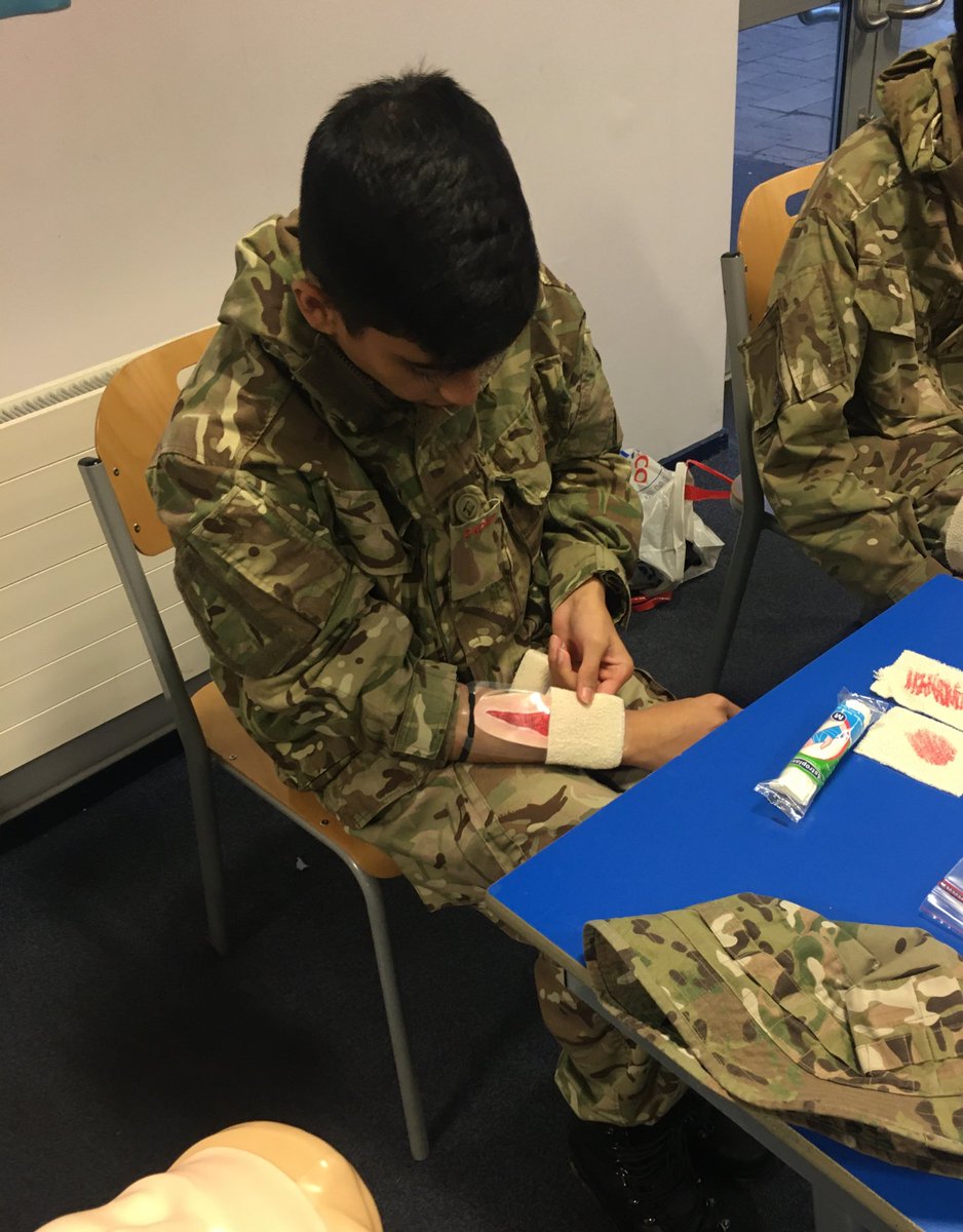 LboroGSArmy's tweet photo. Mr Monkey has been in the wars again. This week it’s all about wound management and Poachers 1 have perfected their bandaging technique. Thanks again to Nurse Kellie our superb medical instructor! @LboroGSCCF https://t.co/ceSkcvhZrf