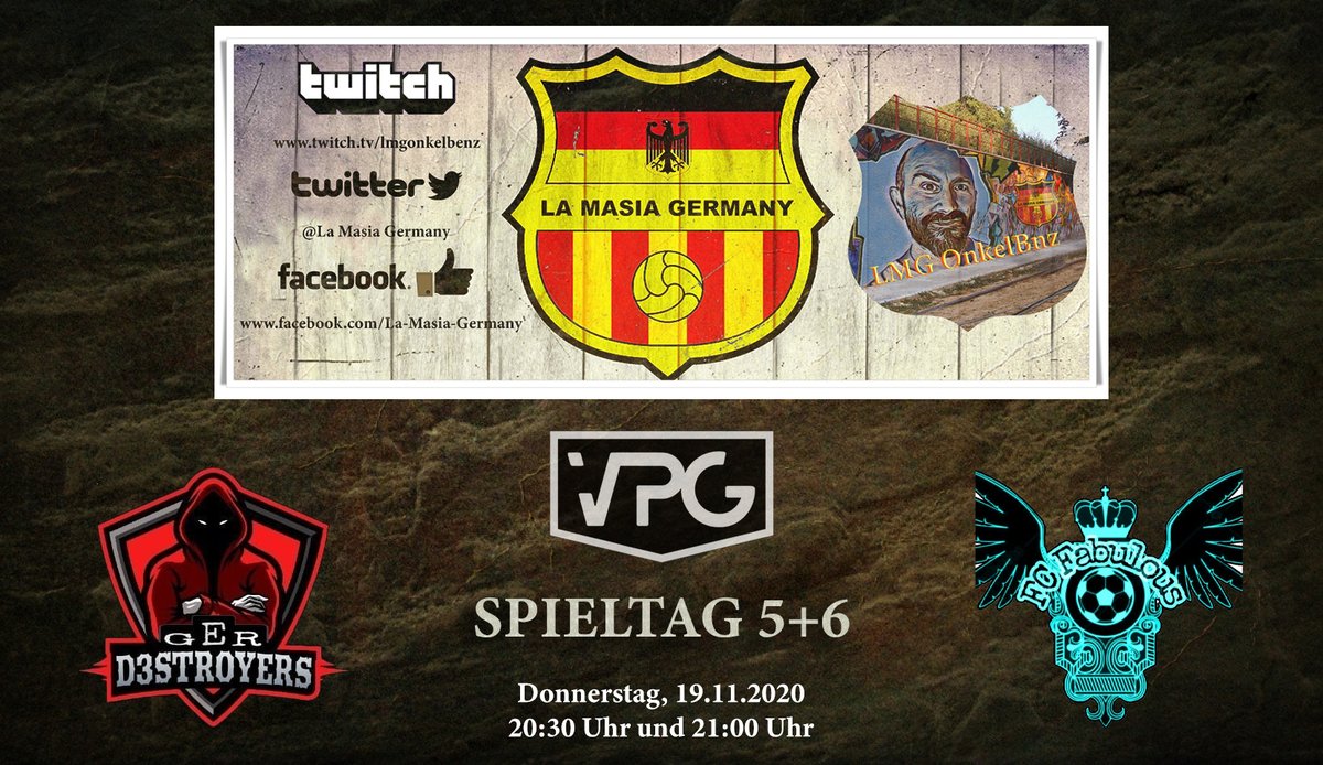 Kriegen wir heute die Kurve? Oder schaffen wir den U - Turn gegen die Teams von FC Fabulous und GeR D3stroyers?
Ihr könnt ab 20:00 Uhr rein schauen unter  twitch.tv/lmgonkelbenz