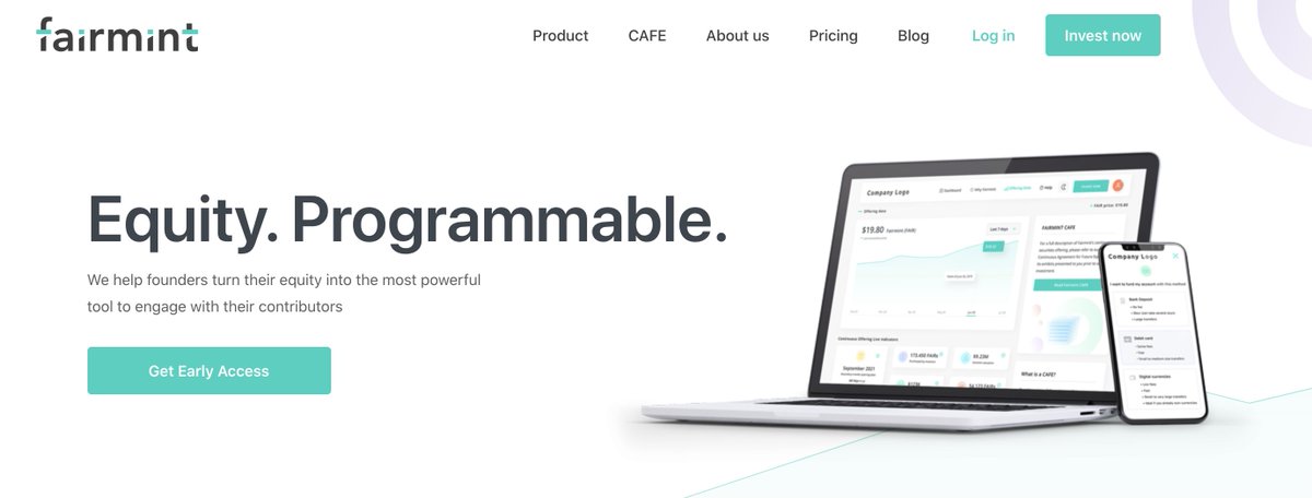 The next step in that progression is programmable equity  @FairmintCO is Kickstarter on steroids, mixed with Carta, embedded in the products we love. They’re building the picks and shovels for founders to turn their equity into the most powerful tool to align with contributors