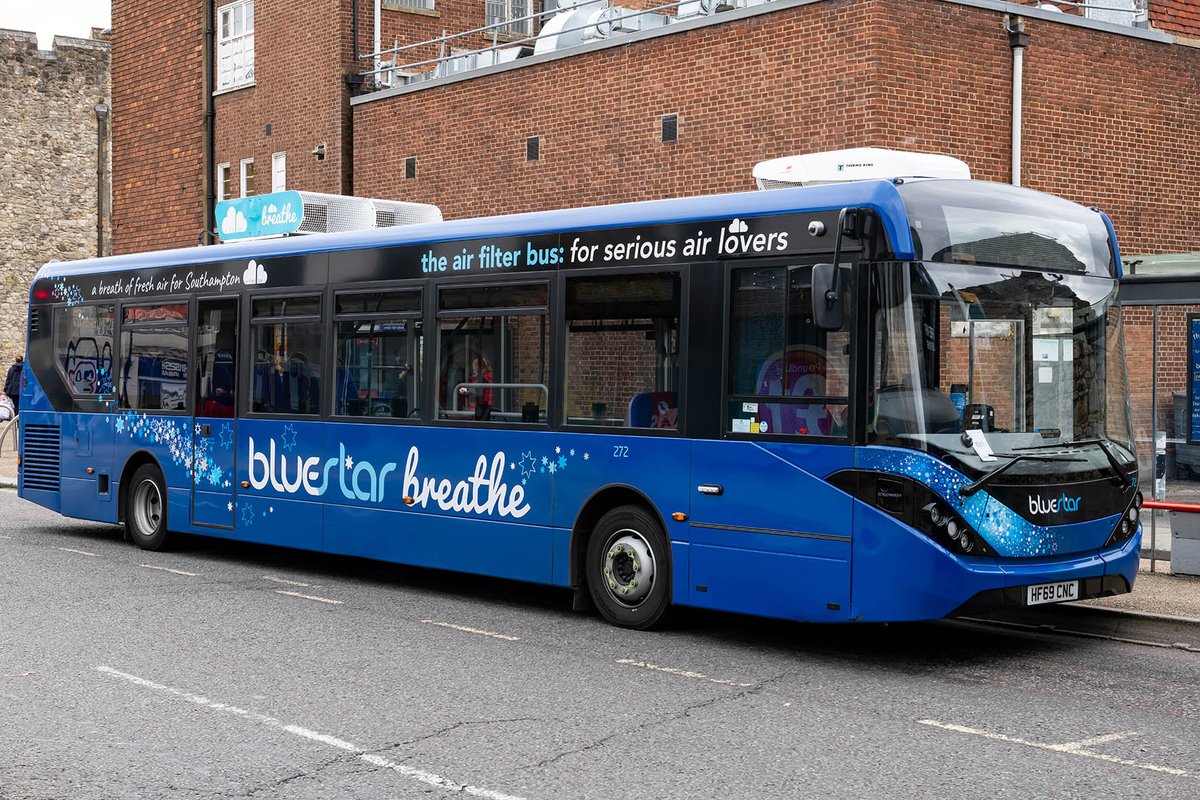 We're delighted to have won an award for our pioneering air filtering buses. These <a href="/BluestarHQ/">Bluestar</a> buses clean the air as they travel through Southampton. The judges highlighted the fact that one bus can clean 3.2 million cubic metres of city air in 100 days.