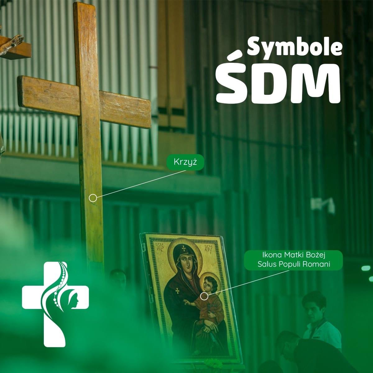 👉ŚDM towarzyszą dwa symbole: Krzyż i ikona Matki Bożej Salus Populi Romani. 

👉Przed ŚDM symbole wyruszają w pielgrzymkę.

👉Symbole odwiedziły Panamę🇵🇦 i były okazją do przemian społecznych oraz promocji pokoju i nadziei. Z tym samym życzeniem Lizbona🇵🇹 przyjmuje obydwa znaki.