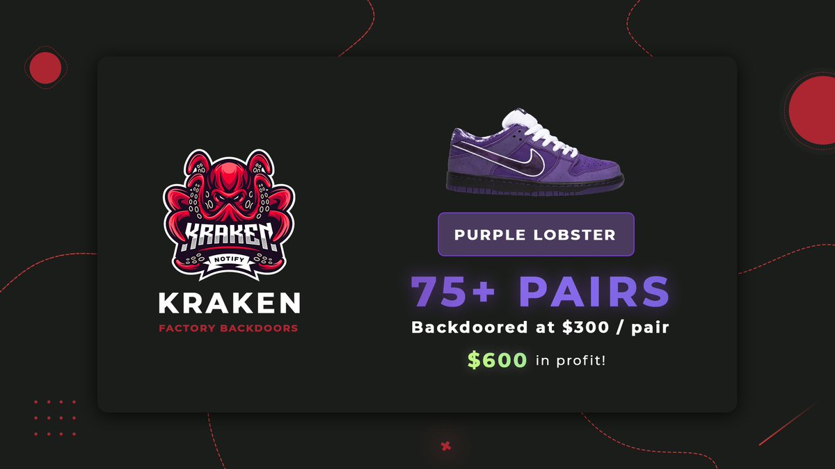 Introducing the latest addition to our group, backdoors. 🚪

Members now have access to extremely discounted backdoors, an example of past backdoors can be seen in the graphic below. ⭐️

Who still needs a spot? 💬

Like + RT + comment ❤️♻️