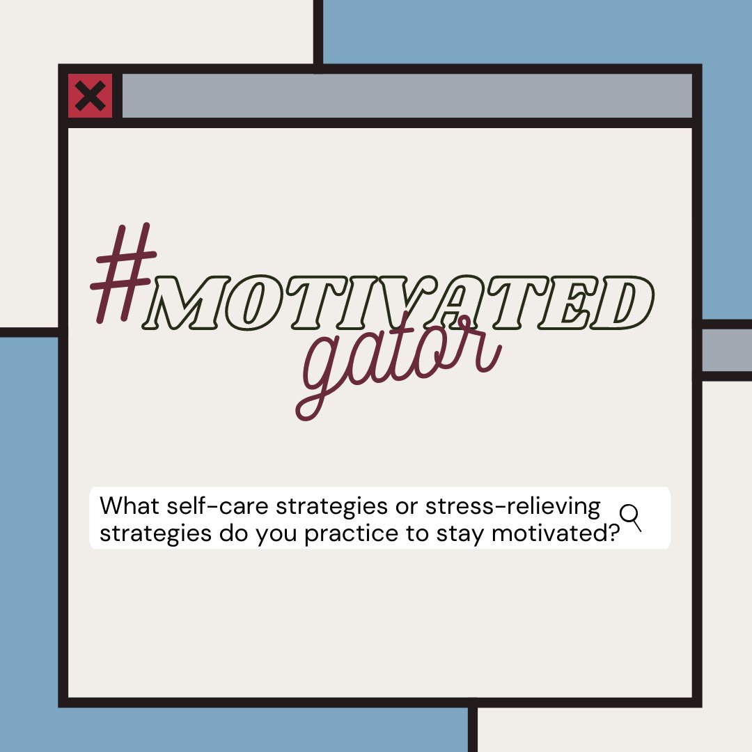 sfstatecares's tweet photo. Being around family for the holidays can be difficult and oftentimes may take some motivation. We asked our #MotivatedGator Paulina what her go to self-care strategies are. Share with us what self-care strategies or stress-relieving strategies you practice to stay motivated! https://t.co/AvcQUwFOsT