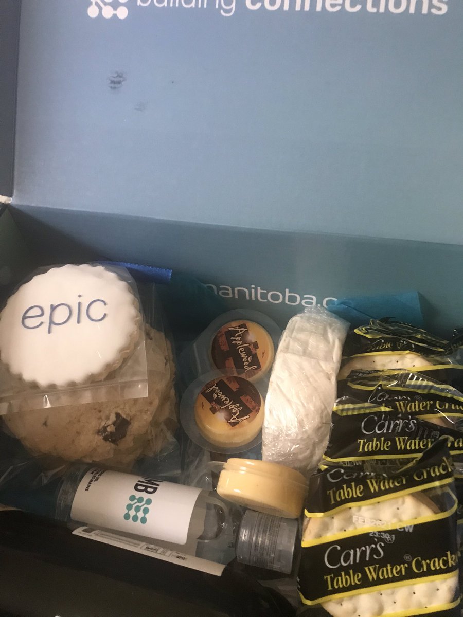 j_latsch's tweet photo. What’s in this box?  All sorts of goodies for today’s TechMB’s Tech Connect event!  Look forward to hearing greetings from Kay Gardiner, Ryan Klassen, the Hon. Minister Ralph Eichler and Mark Holdsworth. https://t.co/Fujt1hfZ6v