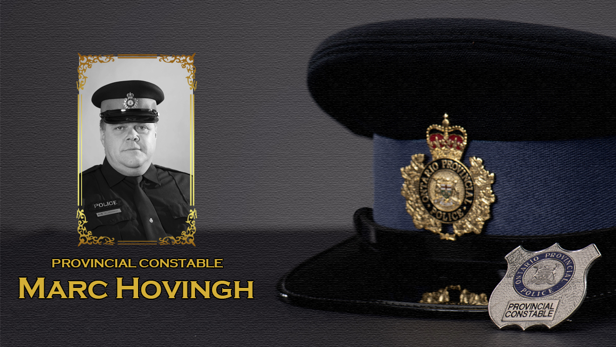 With great sadness I advise that PC Marc Hovingh, a 28 year veteran of the #OPP, has succumbed to his injuries sustained while bravely serving in the line of duty. Our hearts are with his family, friends and colleagues at this tragic time  #HeroesInLife