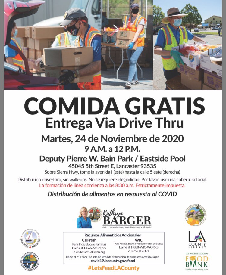 RISEAfterSchool's tweet photo. There will be a free food Drive Thru distribution in Lancaster on Tuesday, 11/24. Please read the flyer for more info. https://t.co/XHZK0KzEMW