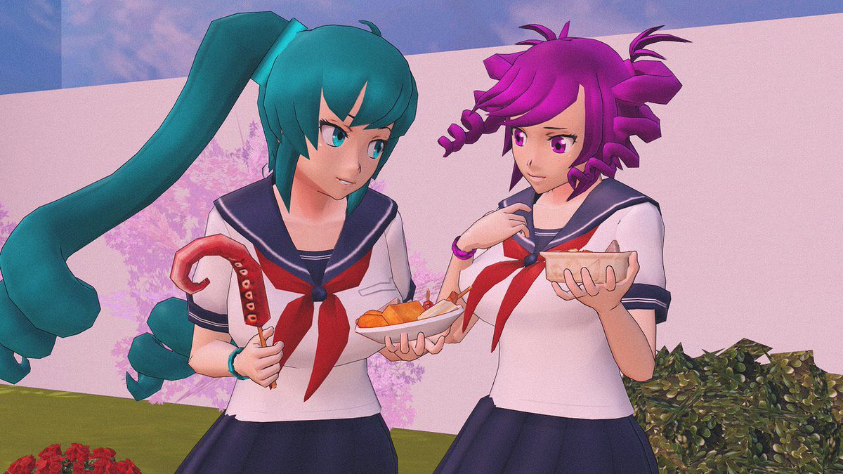 Me and Saki made some more delicious food today at lunch and sat down to enjoy it