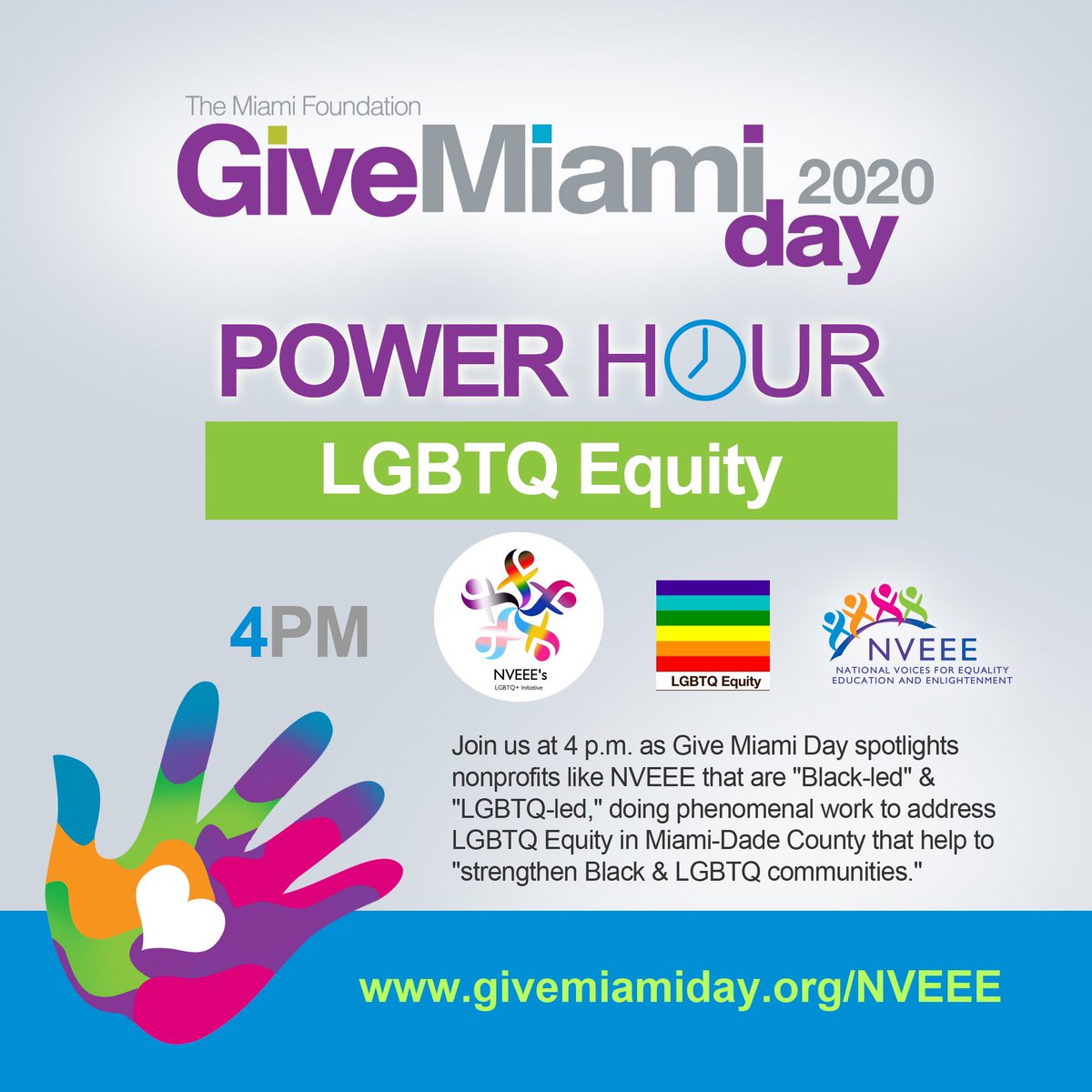 NationalVoices's tweet photo. We are proud to be a Black/Queer/Female led org. Donate to #NVEEE during #givemiamiday #LGBTQEquity Hour (4-5pm today) where we all will receive a bonus % match from the @miamifoundation b/c of our work w/ the #LGBTQ community in Miami-Dade. 💗
#gay #lesbian #bisexual #transweek https://t.co/8WNmMpURxE