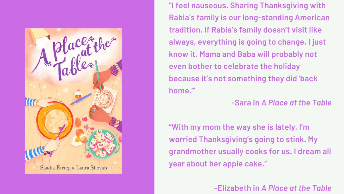 In our November book club pick, A PLACE AT THE TABLE, both main characters, Sara &amp; Elizabeth, worry that Thanksgiving will be different without the people they usually celebrate with. Their feelings are extra relatable this year! What worries do you have about Thanksgiving?