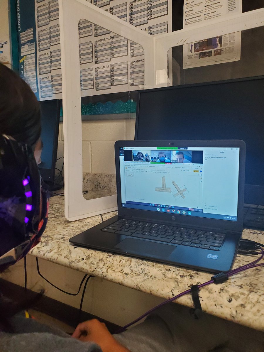 Students meeting through zoom to design their pumpkin catapult. #zoom #distancelearning #wearedahlstrom