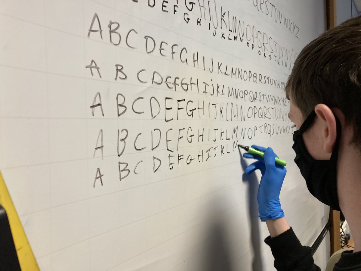 H Design and Manufacture were learning about User Trips this week. Here we are putting ourselves in the position of someone who experiences Arthritis. We did this by numbing our fine motor skills in our hand joints and then trying to do a simple task like writing the alphabet.