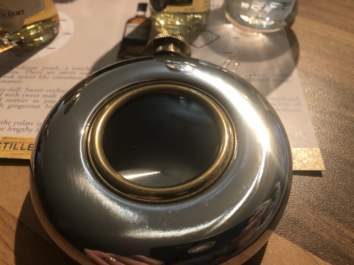 @PowerscourtDist @talkdram @thatsdramgood #FercullenWhiskey 

Really nice touch to have had this hip flask bundled in with the tasting.  Reminds me of a porthole on a ship!
