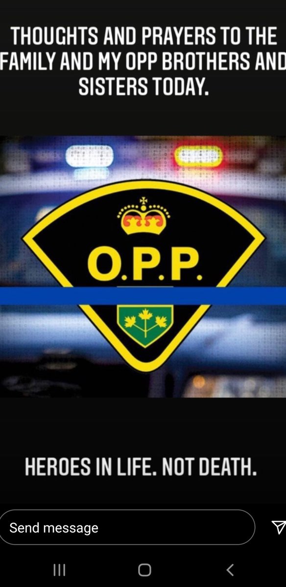 God Bless the family, friends, and colleagues of the fallen <a href="/OPP_News/">Ontario Provincial Police</a> Officer.  #herosinlife #thinblueline