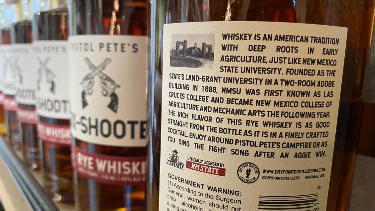 WhiskyAdvocate's tweet photo. New Mexico State University @nmsu has become the first school to release their own whiskey, a rye produced in collaboration with nearby Dry Point Distillers. We've got all the details on @sixshooterNMSU here: https://t.co/5juVMbFyDG https://t.co/0vj5csR8DZ