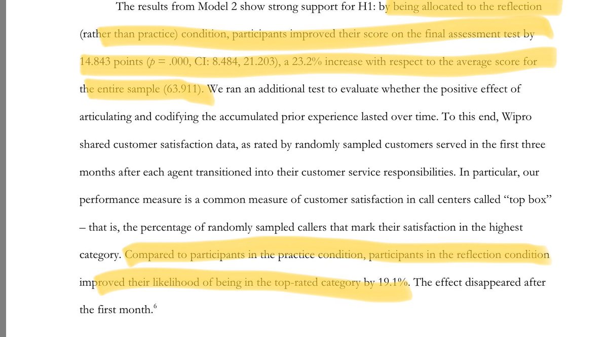 Taking time to reflect turns out to be a very good thing, even if we don’t like to do it. Multiple experiments have shown it is a key to learning. For example, reflection increases retention (by 22% compared to just reviewing what you learned!) & leads to higher grades in school.