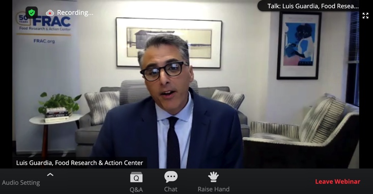 fractweets's tweet photo. “People are actually foregoing food…we’re really hoping that even in the lame-duck Congress, we could see some action for much-needed #CovidRelief.” -@fracprez Luis Guardia, speaking at #HFCsummit @toendhunger https://t.co/nCgGOkJSX9
