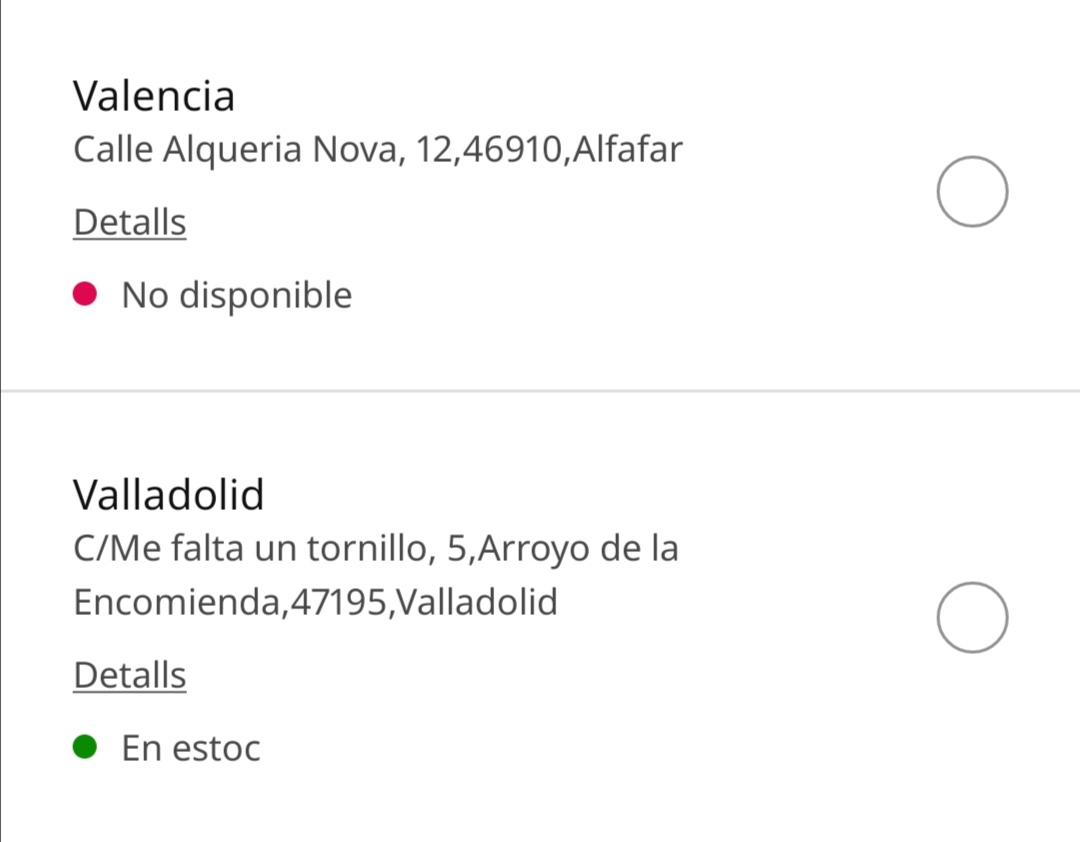 Volia compartir amb vosaltres el nom del carrer de l'Ikea de Valladolid.