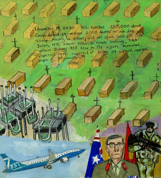 Diary of a Radio Junkie: 1825 Days of Waking Up to the News #COVID19 #Covid_19 #coronavirus #TrumpLiesAmericansDie #Biden #TrumpConcede #CDC #nycschools #NYC #Shutdown #Boeing737MAX  #FAA #Boeing #Australia #AustralianWarCrimes #Afghanistan #PaintingoftheDay #painting #art